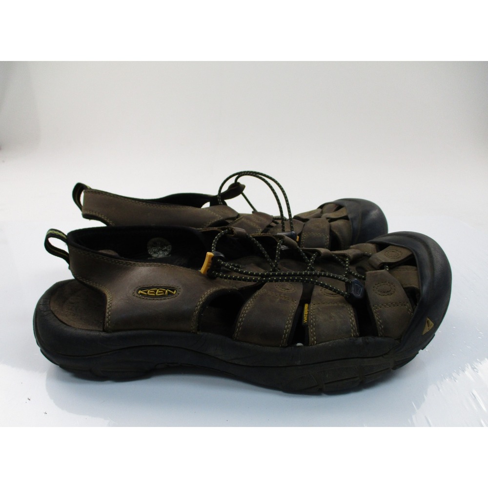 KEEN Newport Sandals Mens 11 Brown Leather Waterproof Hiking Outdoor a484